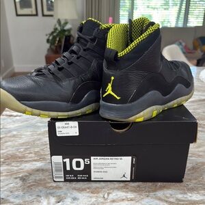 Air Jordan Retro 10 Black VENOM 2014 release  Michael collection Green 10.5 EUC